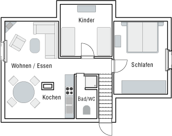 Grundriss der Ferienwohnung